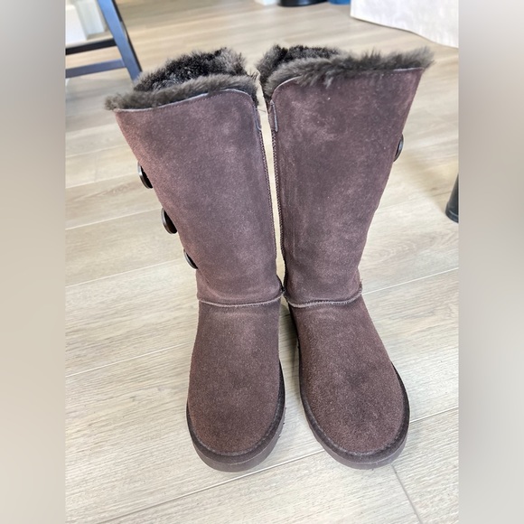 Ugg Bailey Button Tall boots Chocolate brown size 6 wide - Picture 8 of 15